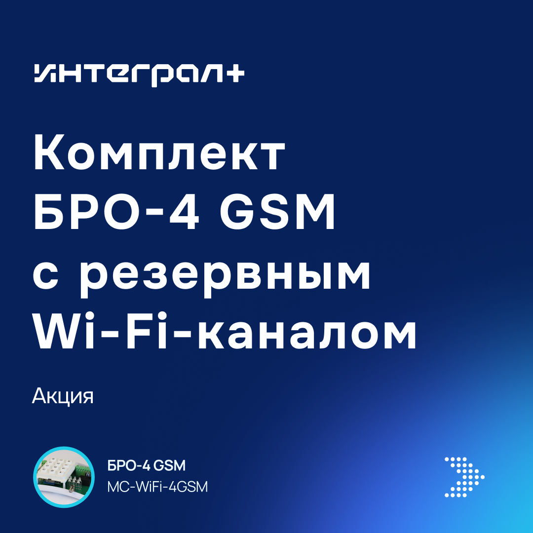 Комплект БРО-4 GSM с резервным Wi-Fi-каналом